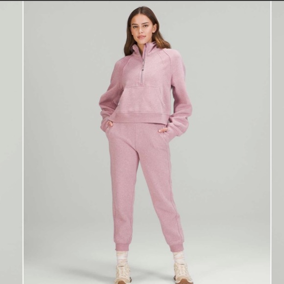 Lululemon Scuba Oversized Half-Zip Hoodie Heathered Pink Taupe XL/XXL - Picture 2 of 7